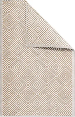 Produktbild von Rechteckiger Teppich für den Garten mit Muster – Outdoor-Teppich 120 x 180 cm für Garten und Balkon – Hellbraun
