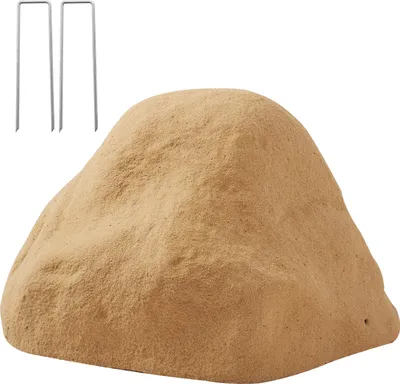 Zdjęcie produktu dla SucceBuy pokrywa skalna wykonana z polyresin, sztuczny kamień do użytku na zewnątrz, realistyczny wygląd, dekoracja ogrodu, projektowanie krajobrazu, kolor piaskowy, 410 x 390 x 260 mm