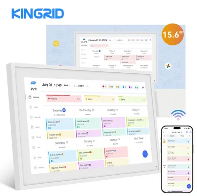 Immagine prodotto di Cornice digitale, calendario intelligente - Schermo touchscreen da 15,6 pollici - 32 GB di memoria interna