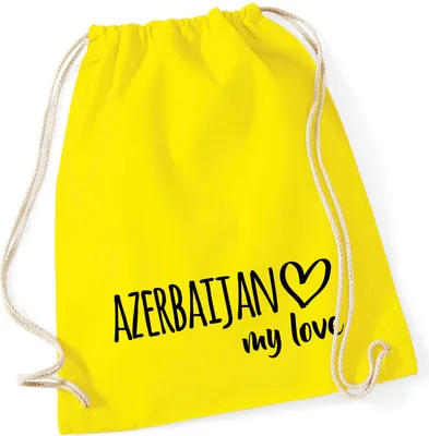 Produktbild von Huuraa Turnbeutel Azerbaijan my love 12 Liter Yellow Baumwolle Rucksack Geschenkidee