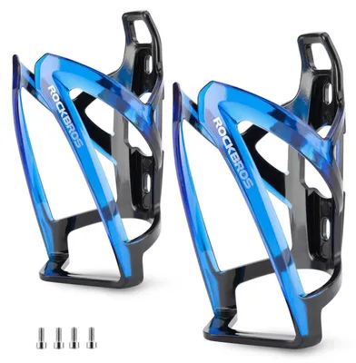 Image de Porte-bouteille pour vélo, support de boisson, 35g, léger, pour VTT ou vélo de course, lot de 2, noir et bleu