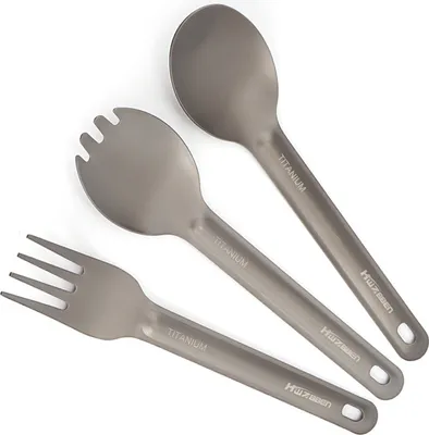 Produktbild von Camping Spork L?ffel Gabel Set Ti Geschirr Wiederverwendbare Outdoor Besteck fš¹r Rucksackreisen Camping
