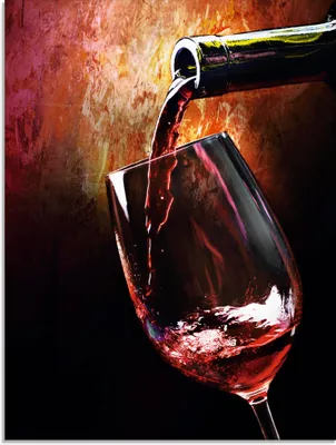 Produktbild von ARTland Glasbild Wein - Rotwein Größe: 60x80 cm