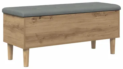 Productafbeelding van vidaXL Opbergbank met kussen, Artisan-eikenhout, 102 x 42 x 46 cm