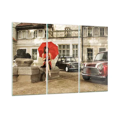 Produktbild von Bilder auf glas - Attraktiv Frau Spaziergang Regenschirm - 105x70cm - Glasbilder - Wandbilder - Kunstdruck - Wanddekoration aus Glas - Glas Bilder - Wandbild auf Glas - GCE105x70-2384