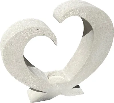 Produktbild von Betonfigur TEELICHTHALTER HERZ - handgefertigte Dekoration für Garten und Haus