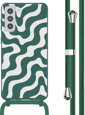 Image de imoshion Étui design en silicone avec cordon pour le Samsung Galaxy S21 Plus - Vert pétrole Groovy