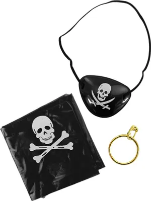 Produktbild von Oblique Unique Pirat Kostüm Accessoire Set für Kinder Jungs Piraten Party - Augenklappe + Kopftuch + Ohrring