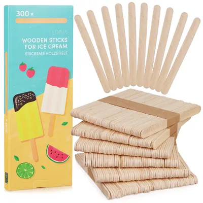 Image de 300 bâtonnets en bois pour le bricolage et des bâtonnets de glace en bois