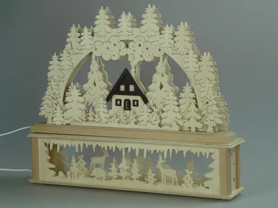 Produktbild von Original Erzgebirgischer Marken Schwibbogen Lichterbogen 50 x 43 cm K50-B_222