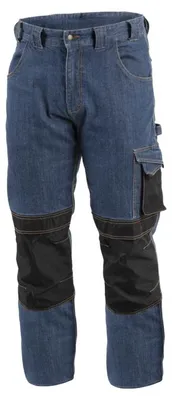 Produktbild von Arbeitsjeans Herren blau Gr. S (48) Högert Technik, 65% Polyester/35% Baumwolle, elastisch, verstärkt – EMS Jeanshose Berufsbekleidung
