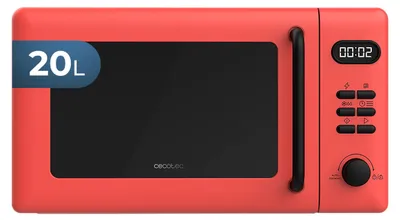 Produktbild von Cecotec Proclean 5110 Red, Arbeitsplatte, Solo-Mikrowelle, 20 l, 700 W, Eingebautes Display, Drehregler