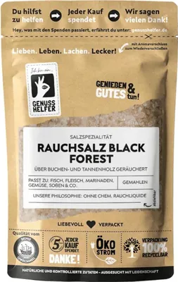 Produktbild von Rauchsalz Black Forest, deutsches Rauchsalz, Salz mit Raucharoma, 100g