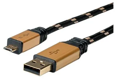 Produktbild von ROLINE GOLD USB 2.0 Kabel, Typ A ST - Micro B ST, 1,8 m