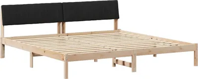 Produktbild von vidaXL Bettgestell Braun und Schwarz 200 x 200 cm Massivholz Kiefer