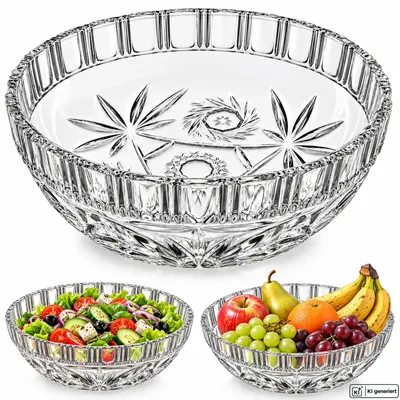 Produktbild von Glasschüssel Salatschüssel Obstschale Glasschale Servierschale Dekoschale Ø 21cm