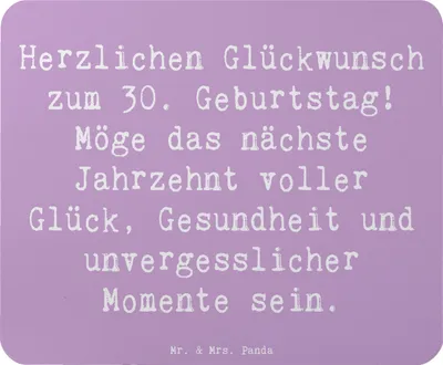Produktbild von Mr. & Mrs. Panda Mouse Pad Spruch 30. Geburtstag Feier - Lavendeltraum - Geschenk, dreißigster, Mauspad, Alter, computer mousepad, Happy Birthday, Glück, Wunsch, laptop