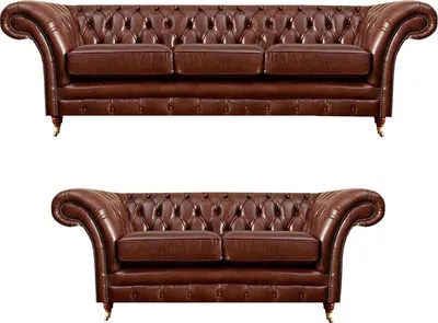 Image de Ensemble de salon comprenant : canapé Chesterfield, canapé 3 places et canapé 2 places