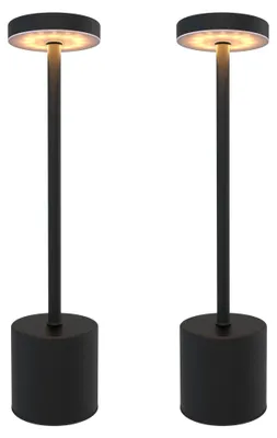 Produktbild von Ledvion 2x Wiederaufladbare LED Tischleuchte Mattschwarz Dimmbar