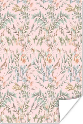 Produktbild von MuchoWow® Poster Blumen - Pastell - Vintage 120x180 cm - Kunstposter