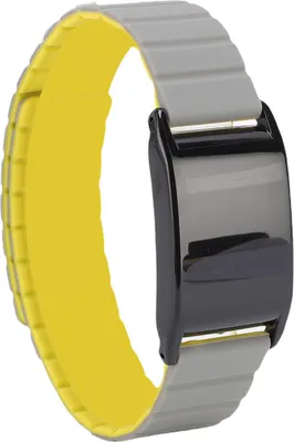 Immagine prodotto di Cinturino magnetico di ricambio per WHOOP 4.0, tracciamento fitness regolabile, morbido, delicato sulla pelle, grigio, giallo