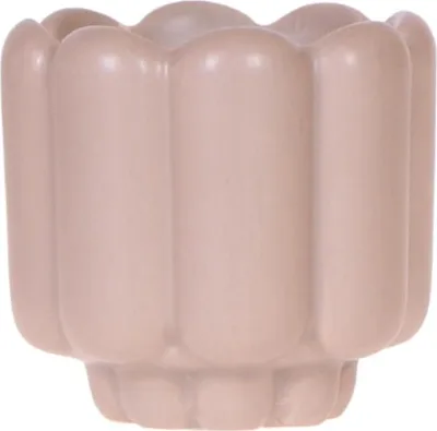 Produktbild von Retro - Ziertopf Sand Ø6cm - Runder Blumentopf mit Rillenstruktur - Übertopf im