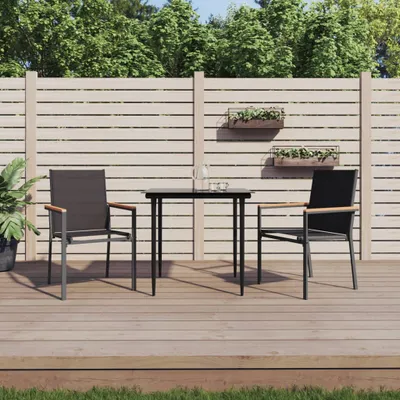 Image de Maison Exclusive - Ensemble de salle à manger d'extérieur 3 pièces en Textilene noir et acier