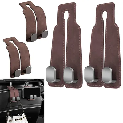 Image de Solidchoice - Ensemble de 4 crochets multifonctionnels pour voiture, compatibles avec les appuie-têtes