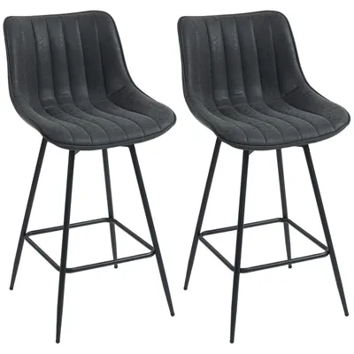 Produktbild von Barhocker 2er Set, 68 cm drehbare Tresenhocker mit Rückenlehne für Kücheninsel, Esszimmer, Schwarz
