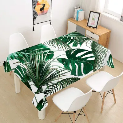 Productafbeelding van Solidchoice - Rectangulaire Tafelkleed Waterproof met Tropische Plantenprint 140 x 240 cm