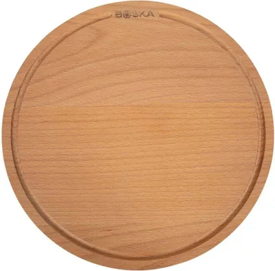 Produktbild von Boska Pizzabrett Amigo M / Servierbrett ⌀29cm / Buchenholz / Mit Saftrinne / Auf fürs Frühstück, Lunch und Abendbrot / Rund