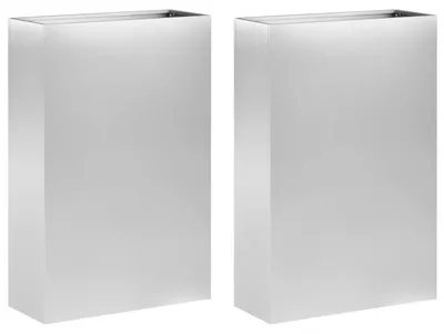 Obrázok produktu pre vidaXL Záhradné kvetináče, 2 kusy, strieborné, 40 x 20 x 75 cm