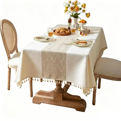 Tischdecke Linnenlook 140x180 cm wasserabweisend abwaschbar