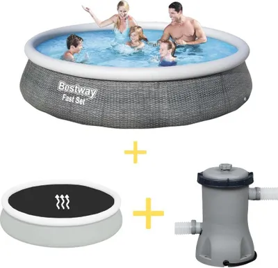 Immagine prodotto di Bestway Pool - Fast Set - 396 x 84 cm - Include vela solare e pompa filtro