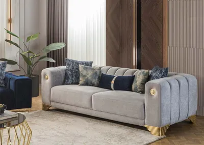 Produktbild von Moderne Wohnzimmer Polstermöbel Designer Viersitzer 3-Sitzer 2x Sessel