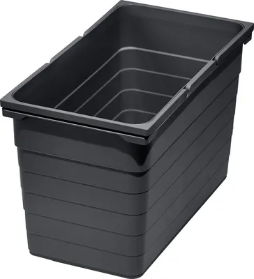Image de Ninka poubelle 25l poubelle avec poignée pratique, plastique gris foncé