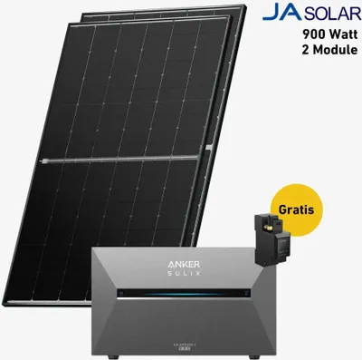 Produktbild von 900 Watt, Bifazial Komplettset, Balkonkraftwerk, Anker 3 Pro