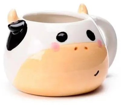 Immagine prodotto di Tazza in Vetroceramica bianca e nera a forma di mucca
