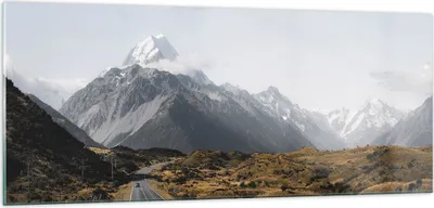 Produktbild von Bilder auf glas - Einteilig - Weg Berg Gipfel - 100x40cm - Glasbilder - Wandbilder - Bilder - zum Aufhängen bereit - Wanddekoration aus Glas - Glas Bilder - Wandbild auf Glas - GAB100x40-4833