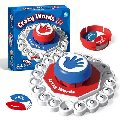 Produktbild von Schnelles Buchstaben-Denkspiel auf Zeit, Kategorie-Challenge für Familien & Partys, 2-8 Spieler, English Edition, Rot – Wortspiel & Reaktionsspiel