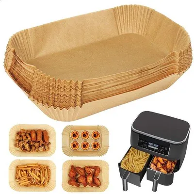 Produktbild von Rechtliche Frittiertütenpapierblöcke für Airfryer, Mikrowellengerät, Dampfsteamer, Grill, 50 Stück
