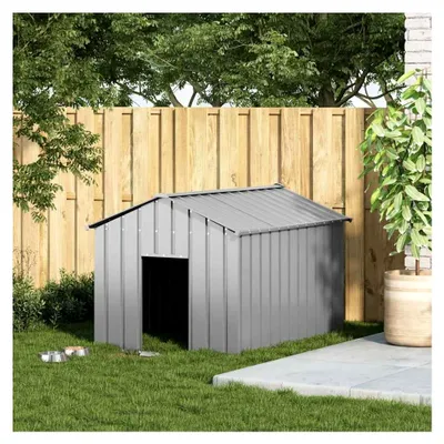 Produktbild von Hundehütte mit verzinktem Stahl-Dach, robust und wetterfest, 113x153x101 cm, einfach zu reinigen