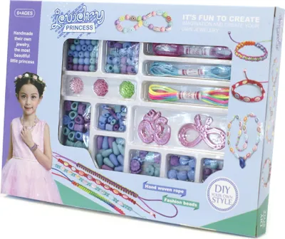 Produktbild von XXL Perlen Set Schmuckherstellung Kinder Bastelset Armbänder Kreativ Bunt Groß Neu