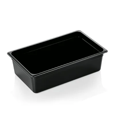 Produktbild von Gastronormbehälter / GN-Behälter, Kunststoff, Serie 95, GN 1/1, Tiefe wählbar : GN Behälter 1/1-150 mm, schwarz, Polycarbonat Variante: GN Behälter 1/1-150 mm, schwarz