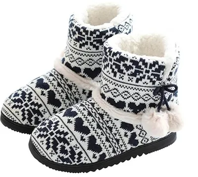 Produktbild von Hausschuhe Hüttenschuh Hohe Gefüttert Hüttenstiefel rutschfest Winter Pantoffeln für Uni-Erwachsene