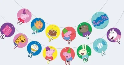 Produktbild von Glückwunsch Kette | Banner 1,43 m | Peppa Wutz | Peppa Pig | Girlande Geburtstag