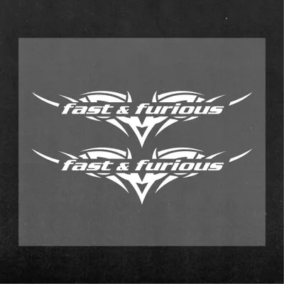 Image de Autocollant Fast & Furious Blanc 14 x 16 cm