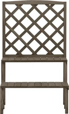 Obrázok produktu pre vidaXL Kvetinové schody s mriežkou sivé 70x42x115cm Masívne jedľové drevo