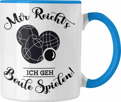 Produktbild von Trendation - Boule Tasse Geschenk Boule-Spieler Geschenkidee Spruch Mir Reichts Ich Geh Boule Spielen (Blau)