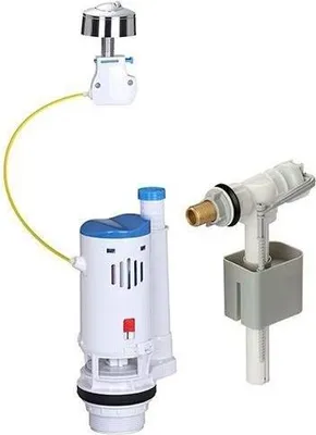 Immagine prodotto di Set cassetta di scarico NOVOBAIN, doppio scarico 3/6 l, regolabile in altezza 250-510 mm, con valvola a galleggiante e accessori